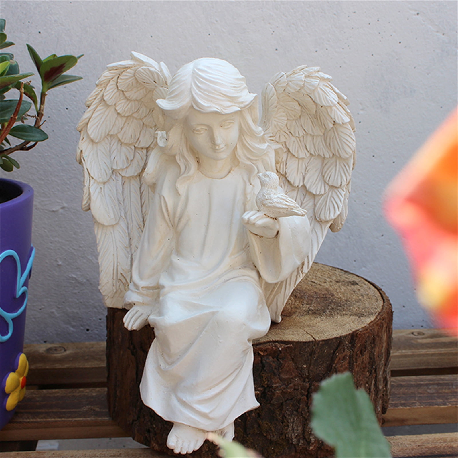 1PC Angela Decorative Ornaments European Sculpture Cherub Figurinee Angela Memorials Angela Garden Statue Table Decorations