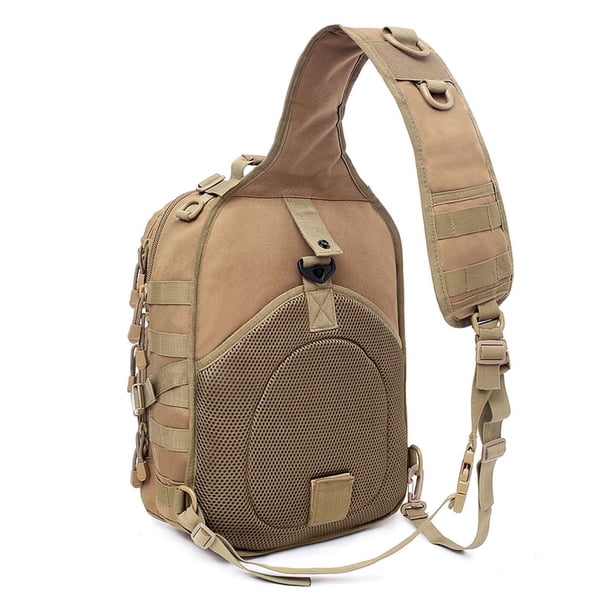 Mochila Tipo Bandolera, Mochila Con Bandolera, Bolsa de Asalto Molle Con Acolchado de Malla Transpirable, Correa de Compresson Ajustables para actividades al aire Libre
