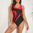 thumbnail image 3 of Women Seamless Pro Training Slimming One-Piece Swimsuit Color-block Sports Tankini Swimsuits for Women Floral Print Bathing Suits, 3 of 9