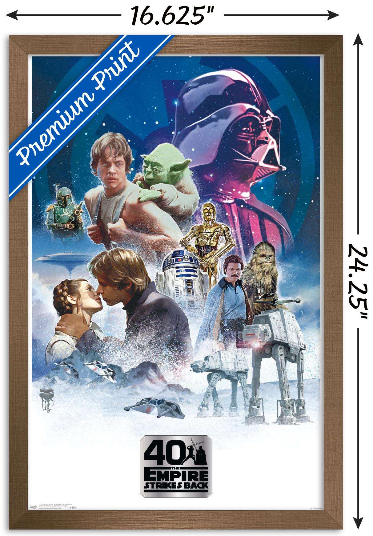 Star Wars: The Empire Strikes Back 40th - Classic Wall Poster, 14.725" x 22.375", Framed