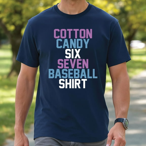 Cotton Candy Six Seven Baseball T-Shirt – Colorful Game Day Tee for Fans, Soft Athletic Graphic Shirt