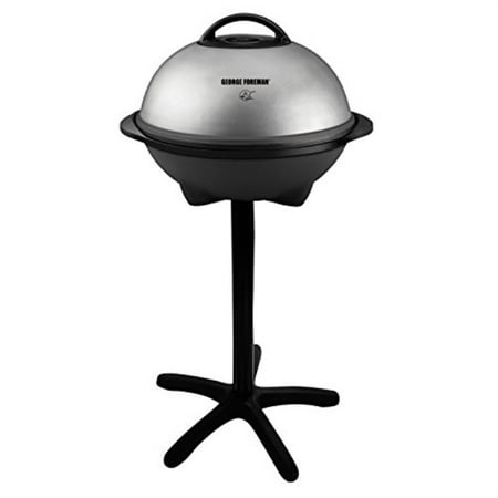 george foreman 15-serving indoor/outdoor electric grill, silver,
