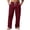 Wine, variant on GrmtClth Linen Pants Men Elastic Drawstring Waist Casual Yoga Trousers Lightweight Loose Lounge Pants Summer Baggy Travel Pant with Pockets Black 2XL