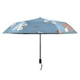 thumbnail image 2 of Compact Sun Umbrella Windproof Travel Umbrellas for Rain Strong Portable UV Protection Cartoon Red Blue Mushrooms, 2 of 8