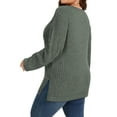 thumbnail image 4 of TEMOFON Plus Size for Womens Fall Tops Crew Neck Long Sleeve Sweaters Tunic Ribbed Side Split Pullover Tops, 4 of 4