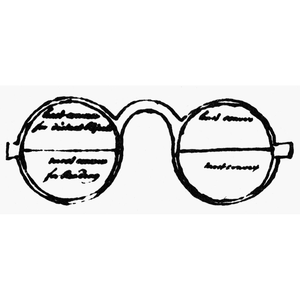 Bifocals, 1760S. /Nbenjamin Franklin'S Sketch For Bifocal Eyeglasses, Which He Is Credited With