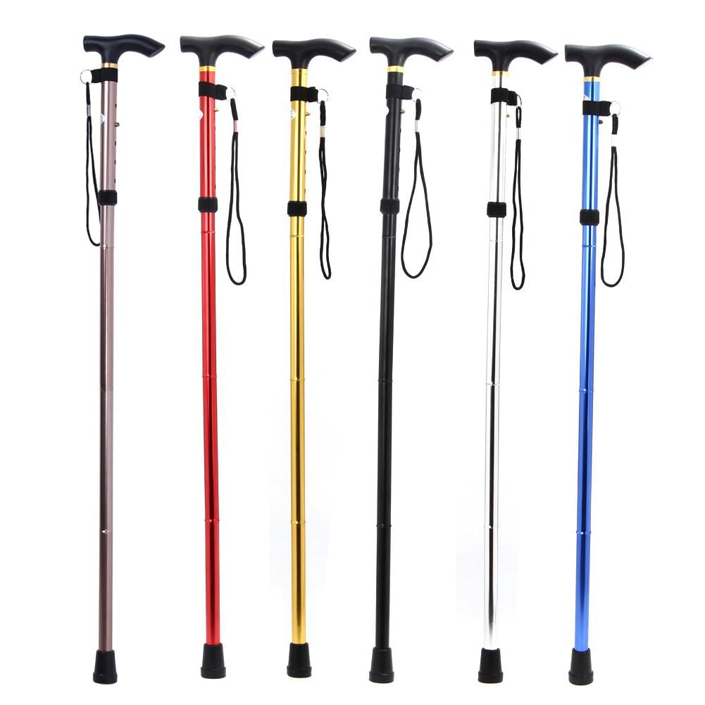 Adjustable Foldable Walking Trekking Hiking Stick Cane Crutch Alpenstock 