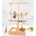 thumbnail image 4 of Soporte para joyería en forma de T, soporte para cadena, 3 varillas, soporte para cadena de árbol de joyería, soporte para reloj, soporte para pendientes, almacenamiento de joyas para cadenas,, 4 of 6