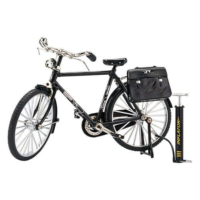 Dvkptbk DIY Bicycle Toy Model Decoration With Pump Metal Model Collection Toy Christmas Gift DIY Retro Bicycle Model Ornament For Kids