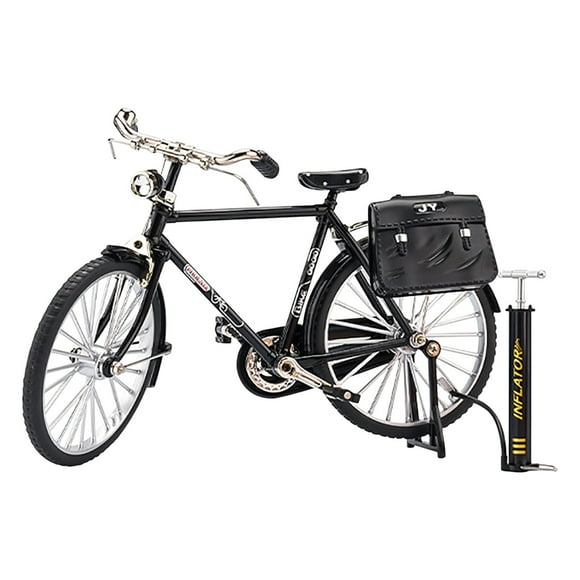Dvkptbk DIY Bicycle Toy Model Decoration With Pump Metal Model Collection Toy Christmas Gift DIY Retro Bicycle Model Ornament For Kids