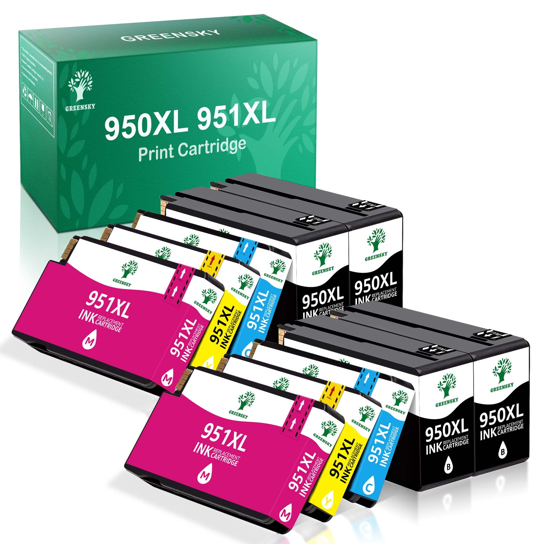 Greensky 950 951 Ink Cartridges Replacement for HP 950XL 951XL Ink for OfficeJet PRO 8600 8610