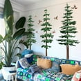 thumbnail image 3 of Large Pine Tree Wall Stickers Green Trees Wall Decals Peel and Stick Watercolor Birds Nature Giant Trees Decor Woodland Forest Sticker Green Tree Stickers for Living Room Bedroom Home Decor, 3 of 11