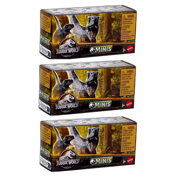 Jurassic World Dinosaurs Minis Surprise Pack of Dinos Box (Pack of 3)