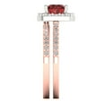 thumbnail image 3 of Clara Pucci 18K Rose/White Gold Round Cut 1Ct Natural Garnet Engagement Ring + Matching Band - Luxury Box Included, 3 of 7
