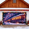 thumbnail image 5 of SIfdSeng Get it Fast Glow In the Dark Garage Door Banner for Outdoor Holiday Yard with Festive Santa Sleigh Reindeer Design Weather Large Size Holiday Party Sign, 5 of 5