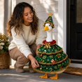 thumbnail image 5 of Tyidzon Porch Goose Christmas Outfits 23 inch Porch Goose Costume for Geese Figurines Outdoor Patio Garden Holiday Decor, 5 of 7