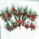thumbnail image 1 of Corona navideña de frutos rojos, simulación de agujas de pino, ramo de flores de pino hecho a mano, material de decoración para bodas en casa, pequeños accesorios, 1 of 5