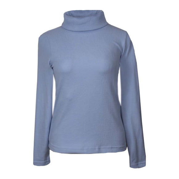 Suéter Simply Basic para Mujer, con Cuello Ruso Manga Larga Azul Talla CH