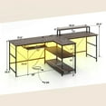 thumbnail image 3 of Costway 94.5" Long Office Desk 2-Person Reversible Computer Desk with LED Lights Coffee, 3 of 10
