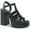 Black Smooth, variant on Womens Orlah Faux Leather Platform Block Heels