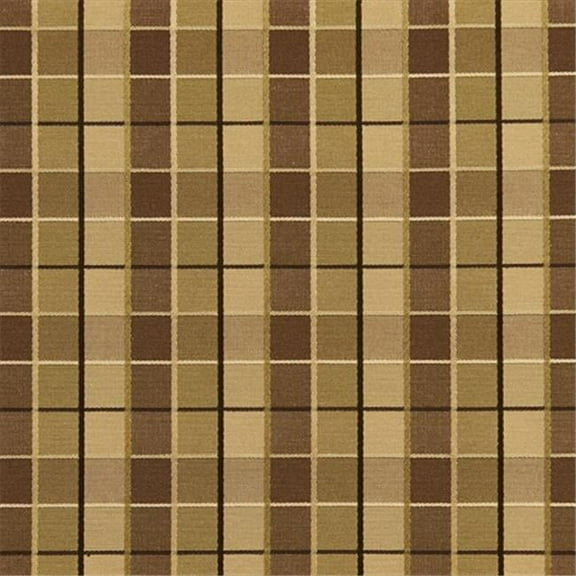 Designer Fabrics U0140B 54 in. Wide Brown And Green Checkered Silk Satin Upholstery Fabric