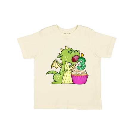 

Inktastic Dragon Cupcake 3rd Birthday Gift Toddler Boy or Toddler Girl T-Shirt