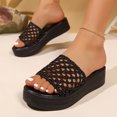 thumbnail image 6 of DeHolifer Women's Plus Size Sandals Woven Hollow Out Slides Summer Beach Wedge Slippers Breathable Non-Slip Lightweight Outdoor Shoes, 6 of 8