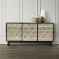 thumbnail image 4 of Bowery Hill 3-Door Transitional Wood Credenza with Shelf in Charcoal/Silver, 4 of 5