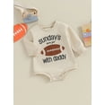 thumbnail image 3 of Bagilaanoe Newborn Baby Girl Oversized Romper Sweatshirt Long Sleeve Bodysuits Letter Print Pullover 3M 6M 12M 18M Infant Casual Tee Tops, 3 of 9