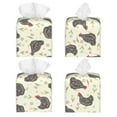 thumbnail image 2 of Gukieu Chickens And Flowers Print Leather Tissue Box, PVC Waterproof Velcro Opening and Closing Square Tissue Box Holder, Suitable for Home and Office Decoration, 2 of 7