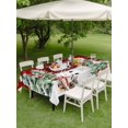 thumbnail image 3 of Outdoor Tablecloth with Umbrella Hole and Zipper, Red Christmas Rectangle Table Cloth 60x102 Inch Waterproof Tablecloth, Xmas Snowman Trees Watercolor Snowflakes Picnic Table Cover for Patio Camping, 3 of 7