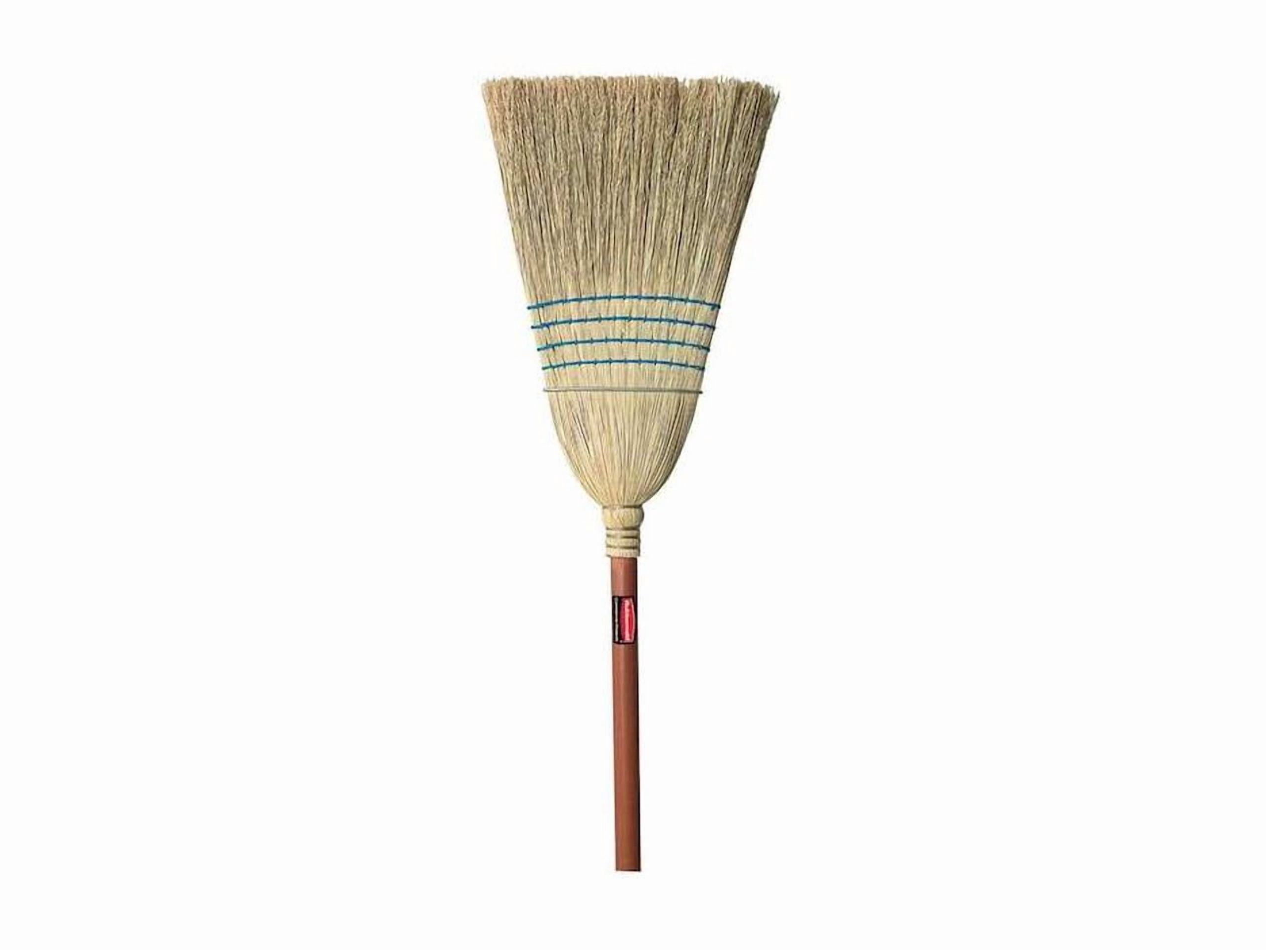 Rubbermaid Commercial Products Heavy Duty Corn Broom, 1-1/8" Wood Handle, Warehouse & Industrial Cleaning, Blue