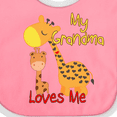 thumbnail image 4 of Inktastic My Grandma Loves Me Giraffe Boys or Girls Baby Bib, 4 of 4