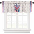 thumbnail image 2 of Kitchen Curtains Valances for Small Windows, Independence Day USA Flag Short Curtain Valance for Living Room, Red Blue White Flowers in A Bottle Rod Pocket Blinds Window Printed Drapes 54x18 Inch, 2 of 6