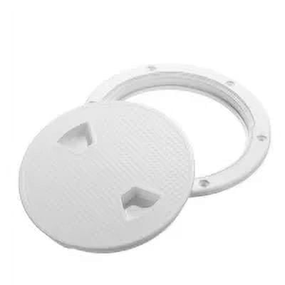 ISURE MARINE 6''Marine White Circular Non Slip Inspection Deck Plate Hatch w/Detachable Cover for Access Boat RV