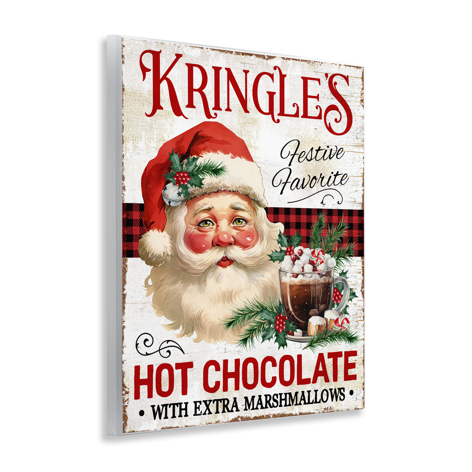 Stupell Industries Kringle's Hot Chocolate Holiday Painting Unframed Art Prints Wall Art, 11 x 14