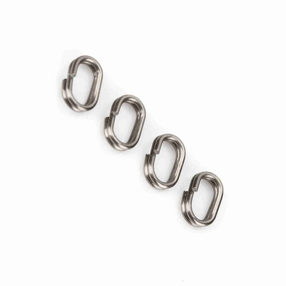 100Pcs Stainless Steel Oval Split Rings Swivel Snap Fishing Tackle Connector(5x8mm)