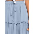 thumbnail image 4 of Womens Boho Maxi Skirt Elastic High Waist A-Line Pleated Ruffle Flowy Long Skirts, 4 of 6