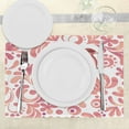 thumbnail image 3 of Ambesonne Watercolor Place Mats Set of 4, Bird on Branch, Standard Size, Coral Dried Rose White, 3 of 6