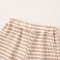 thumbnail image 5 of GobdXE Toddler Girls Striped Ribbed Outfit, Short Sleeve Top and Wide Leg Pants 2 Piece Summer Casual Set Color:White,Size:4-5 Years, 5 of 8