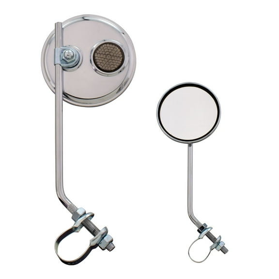 Fenix Round Mirror 3" Chrome, Various Reflector Colors (Black Reflectors)