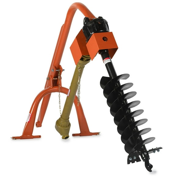Titan Attachments 30 HP 3 Point Post Hole Digger with 12in Auger Attachment, PTO Powdered Digger, Compact Tractor Attachment for Fence Posts, Deck and Building Frames, Plant Trees and Shrubs