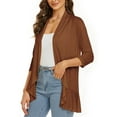thumbnail image 4 of jsaierl Womens Open Front 3/4 Sleeve Cardigans Draped Ruffles Duster Lightweight Fall Cardigans for Women 2025, 4 of 5
