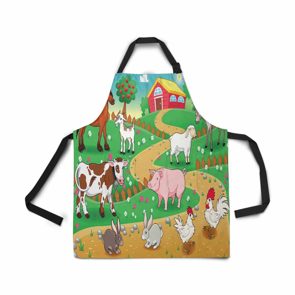 ASHLEIGH Adjustable Bib Apron for Women Men Girls Chef with Pockets Colorful Farm Novelty Kitchen Apron for Cooking Baking Gardening Pet Grooming Cleaning