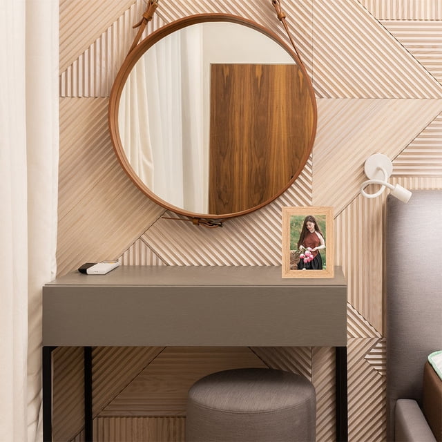 FONWILYO 2Pcs Khaki Wood Photo Frame for Desktop Photo Display Sturdy and Stylish Home Decoration