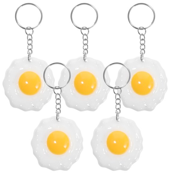 Hemobllo 5pcs Party Favors Keychain Boiled Egg Keychain Pendants Multi Resin Hanging Charm