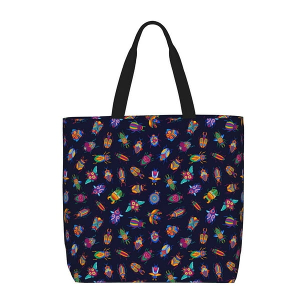Balery Colorful Insects Bolsa de Mano para Mujeres con Cremallera, Bolsa de Gimnasio con Compartimentos, Bolsa para Laptop, Bolsa para Trabajo