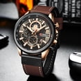 thumbnail image 3 of CURREN Luxury Branded Casual Sport Chronograph Watches for Men Leather Quartz Luminous Wristwatch Creative Design Clock, 3 of 6
