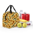 thumbnail image 4 of KLL Romantic Elegant Sunflower Print Insulated Lunch Bag Women, Reusable Cute Tote Lunch Box for Adult & Men, Leakproof Cooler Lunch Bags for Work Office Travel Picnic, 4 of 5