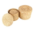 thumbnail image 1 of 30 Pcs/Set Handmade Straw Woven Storage Basket with Lid Snack Organizer Storage Box Laundry Baskets Rattan Storage, 1 of 7